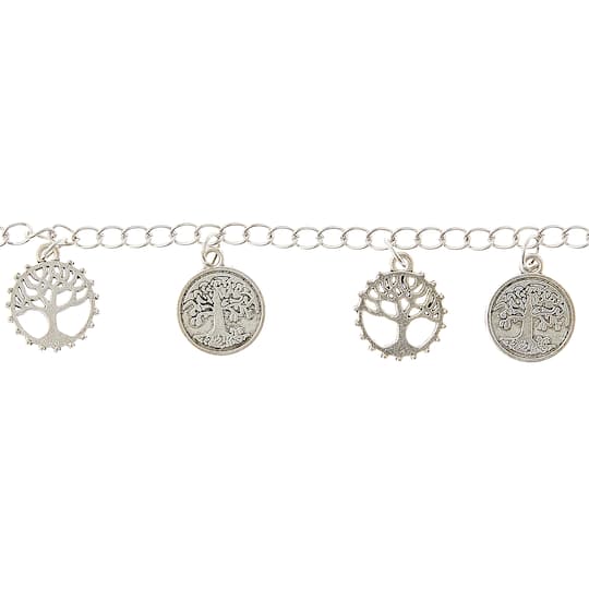 12 Pack: Silver Tree of Life Metal Beads, 15mm by Bead Landing™